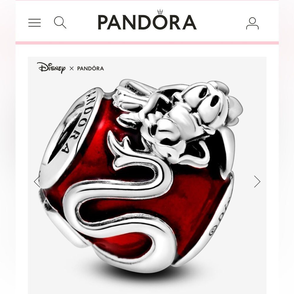 NWOT Pandora x Disney Mulan Mushu Silver Charm 798632C01 - Picture 3 of 15